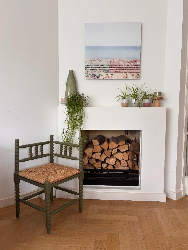 Knobbelstoel / Painted Vintage Bobbin Chair, Antiek en Kunst, Antiek | Meubels | Stoelen en Banken, Ophalen