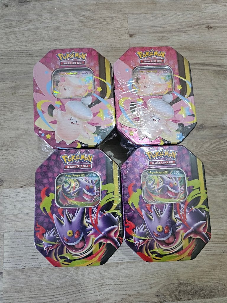 Pokémon Mega Moonlit Tin Gengar en Clefable ex - Nieuw, Hobby en Vrije tijd, Verzamelkaartspellen | Pokémon, Ophalen, Nieuw, Overige typen