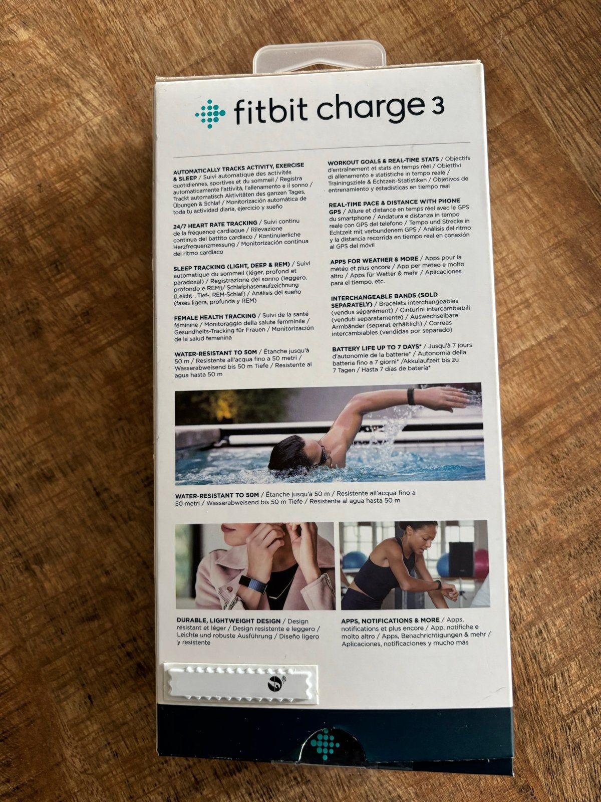 Fitbit Charge 3 Advanced Fitness Tracker, Zwart, Nieuw, Ophalen of Verzenden, Waterdicht