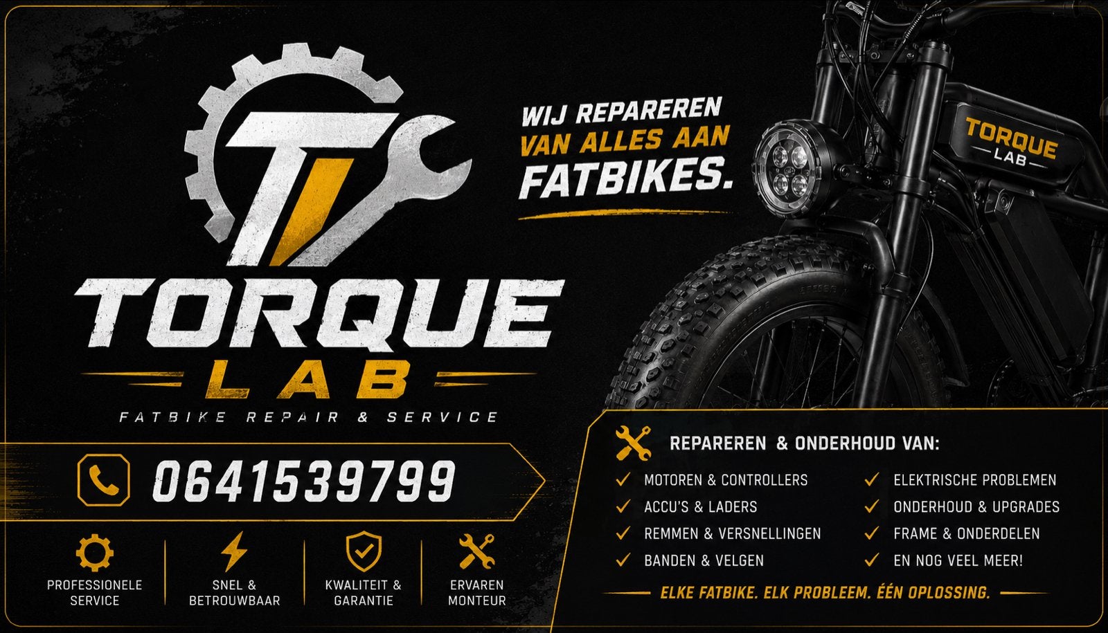 TORQUE LAB | Fatbike Reparatie & Service, Gebruikt, Overige materialen, Overige typen, Ophalen of Verzenden