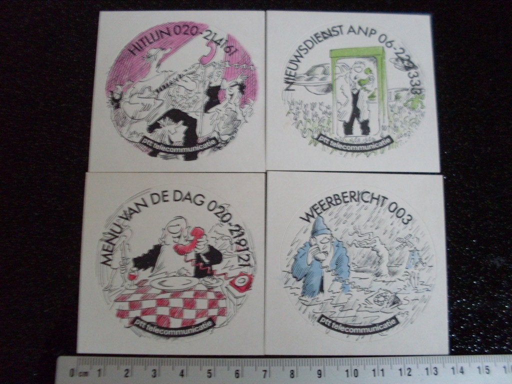 4x sticker ptt telecommunicatie telefoon informatie, Verzenden, Zo goed als nieuw, Bedrijf of Vereniging