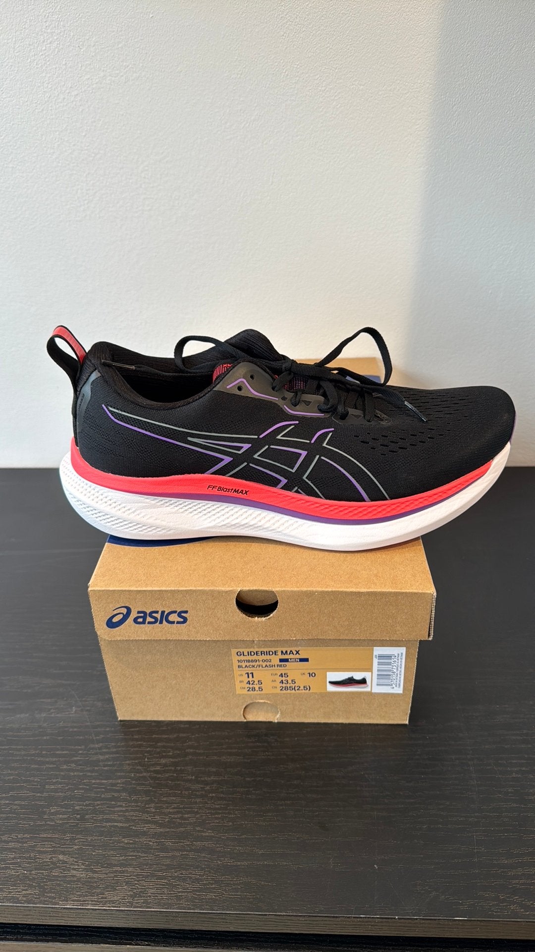 Asics glideride max, heren 45, Hardloopschoenen, Nieuw, Ophalen of Verzenden, Hardlopen