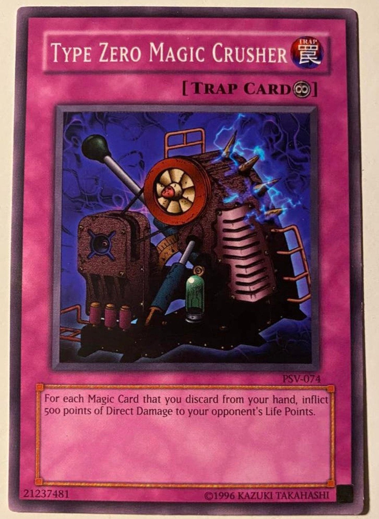 Yu-Gi-Oh! Colour Misprint Type Zero Magic Crusher PSV US !, Ophalen of Verzenden, Zo goed als nieuw, Losse kaart