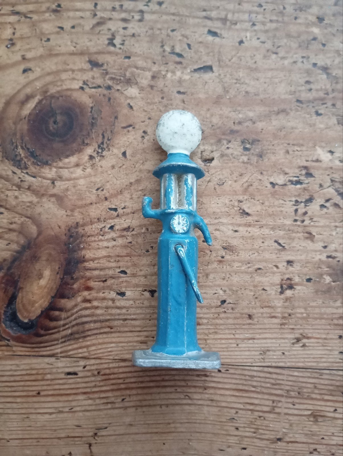 Vintage Dinky Toys 1920-1950 Benzinepomp Blauw, Verzamelen, Merken en Reclamevoorwerpen, Ophalen of Verzenden, Gebruikt, Reclamebord