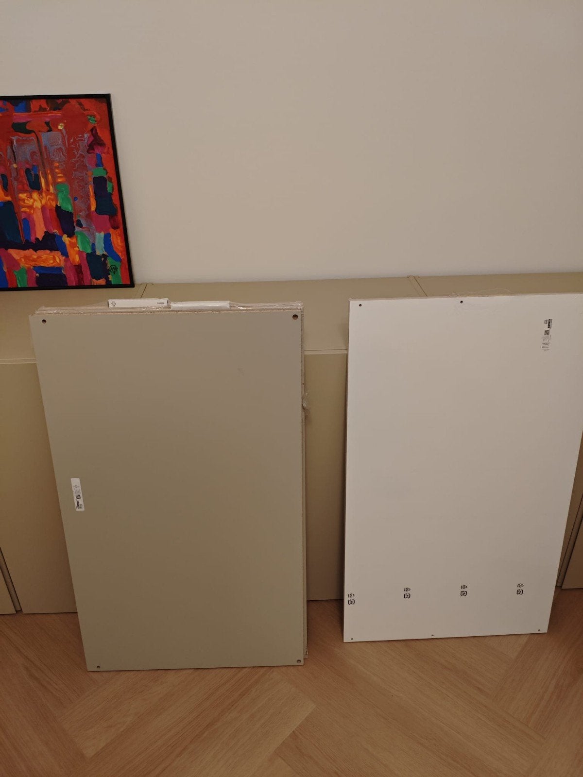 IKEA Komplement planken 100x58 cm (3x grijsbeige, 1x wit), Ophalen