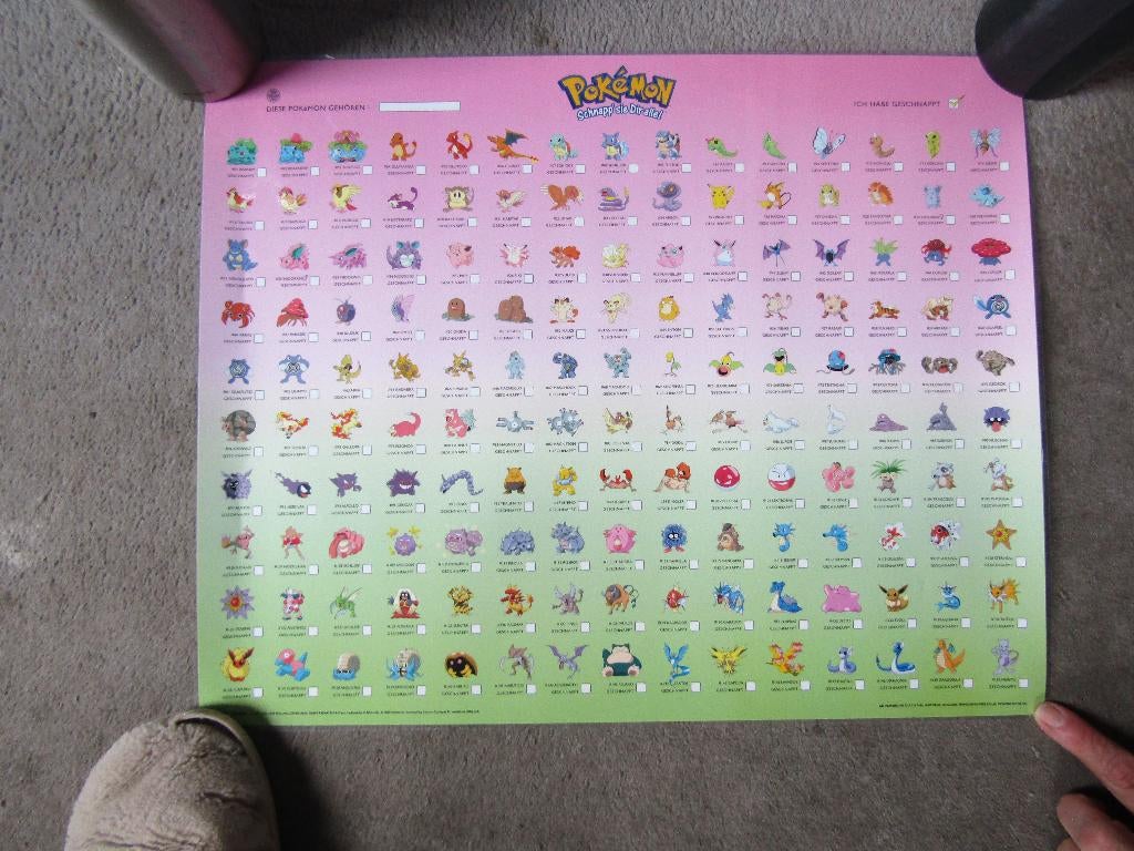 Poster Pokemon 50x40 geplastificeerd ALLEEN OPHALEN, Verzamelen, Posters, Ophalen, Rechthoekig Staand, Zo goed als nieuw, A1 t/m A3