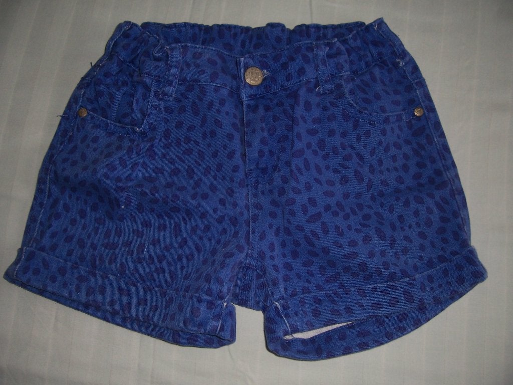 Blauw/zwart korte broek merk Hema maat 146/152, Broek, Gebruikt, Meisje, Ophalen of Verzenden