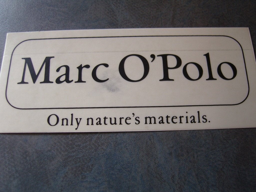 sticker transparant logo MARC O'POLO only nature's materials, Ophalen, Zo goed als nieuw