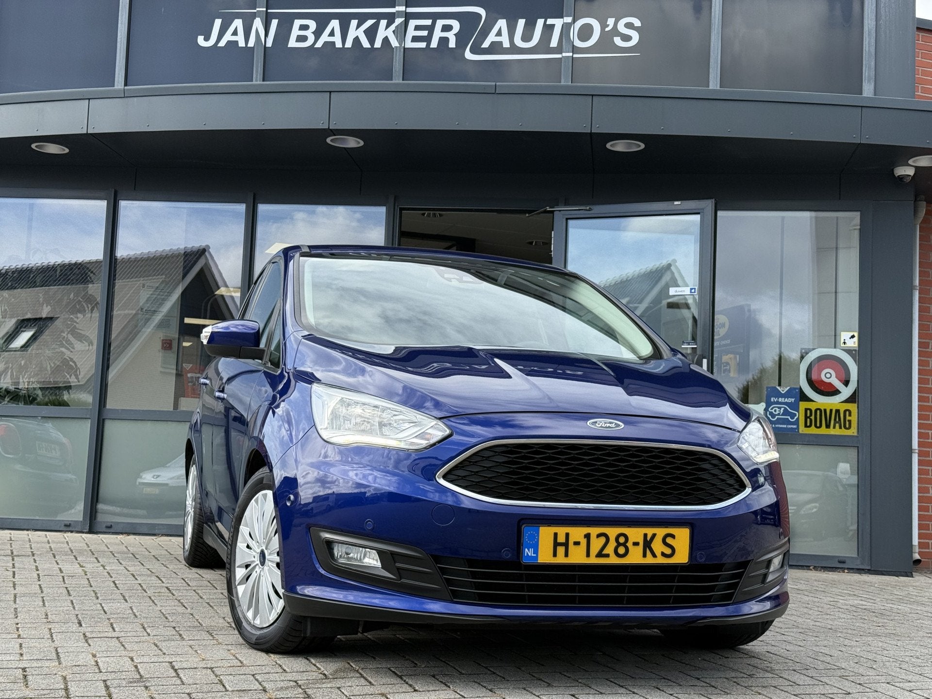 Ford C-MAX 1.5 Titanium ✅ Carplay ✅ Trekhaak ✅ Automaa, 4 cilinders, Blauw, Geïmporteerd, 1313 kg