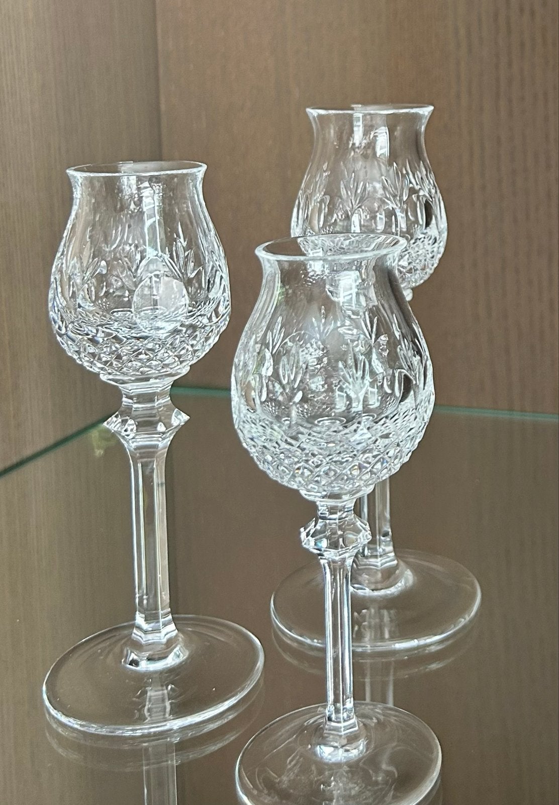 Set van 3 blei-kristallen likeurglazen / Drache model, Ophalen