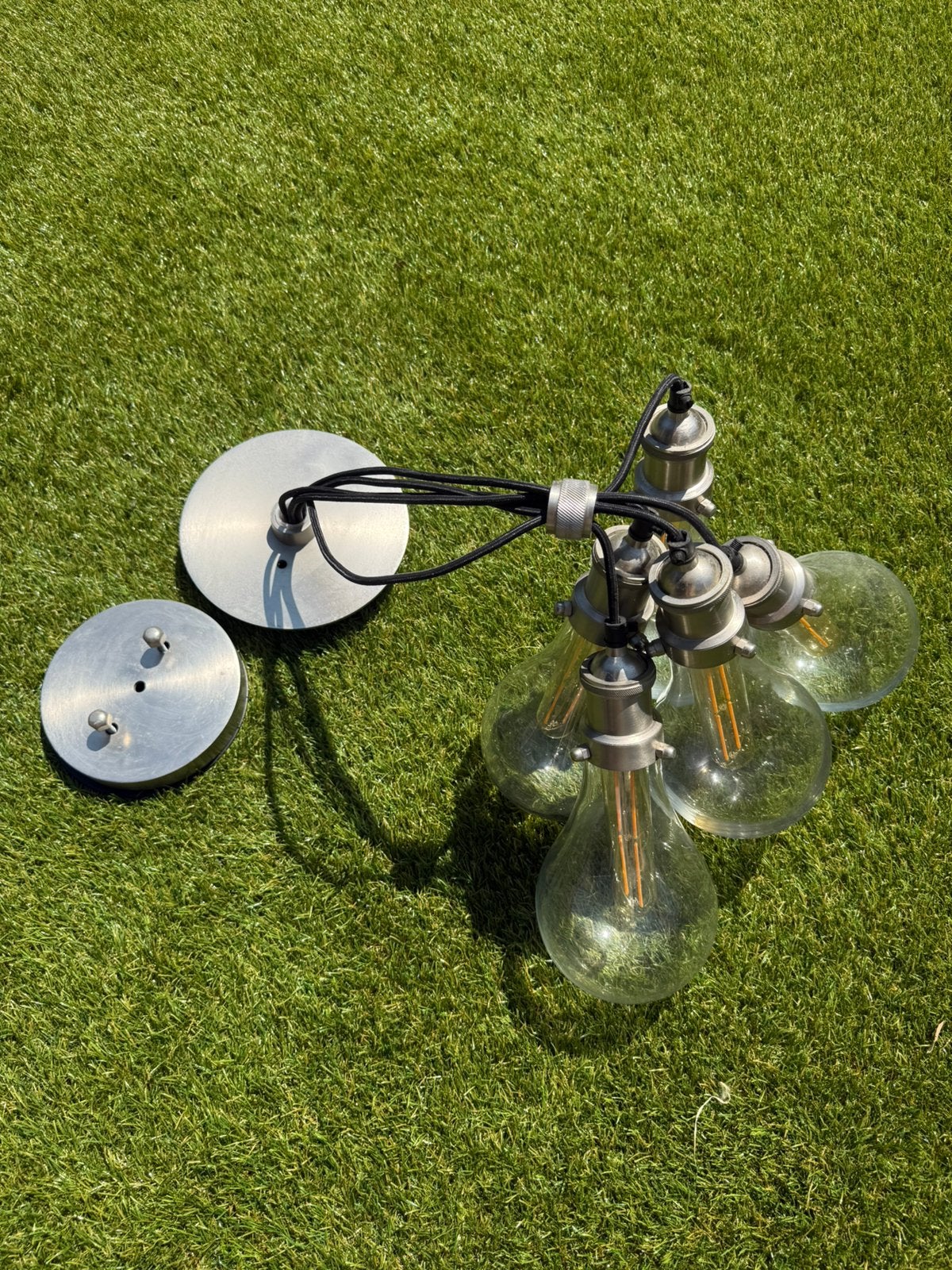 Industriële hanglamp 5-lichts, Ophalen, Zo goed als nieuw, Metaal