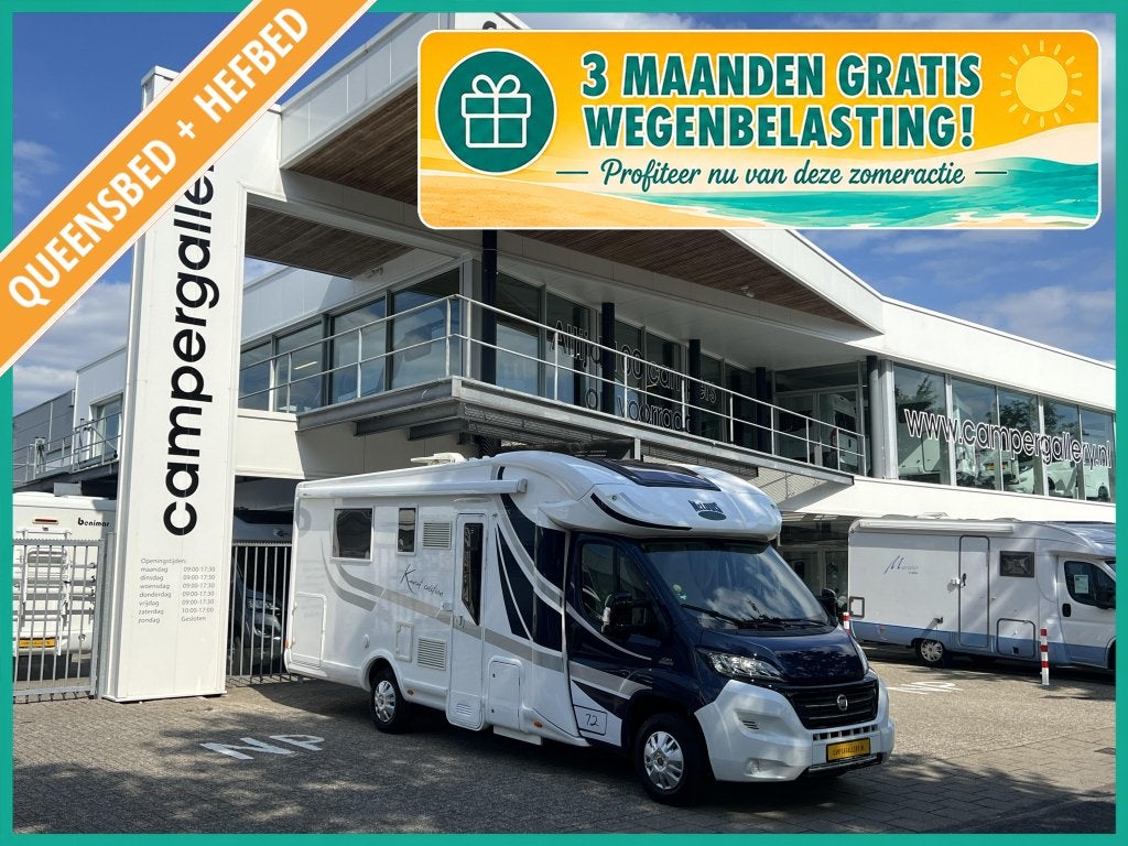 McLouis 72 KARAT QUEENSBED+HEFBED MAXXFAN BEARLOCK TREKHAAK, Caravans en Kamperen, Fiat, Bedrijf, Half-integraal, 7 tot 8 meter