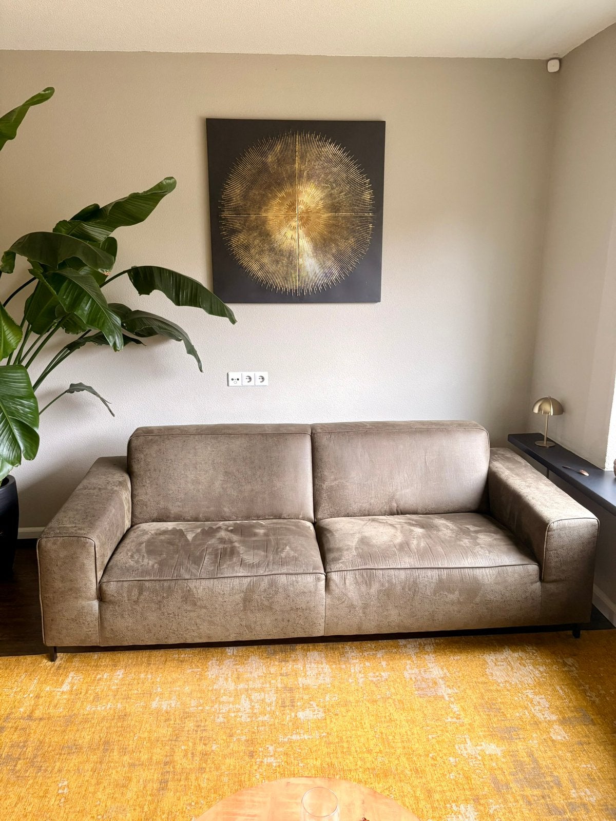 2zits bank, olijfgroen, PU leer, Ophalen, Overige materialen, Tweepersoons, 75 tot 100 cm