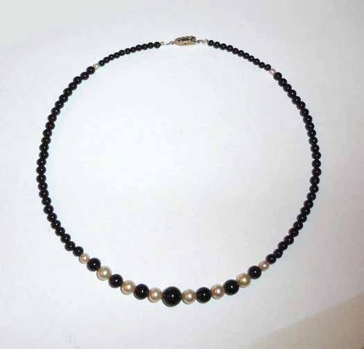 Ketting Onyx Parels, Sieraden, Tassen en Uiterlijk, Kettingen, Verzenden, Zwart, Nieuw, Steen of Mineraal