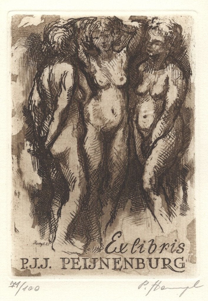0184 Ex Libris Tsjechië : Petr Hampl, z.j., Verzenden, Ex libris