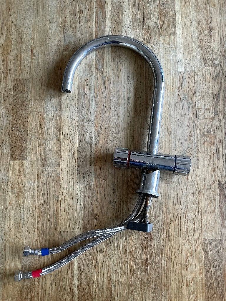 Keukenkraan, hoog, gebruikt (zie omschrijving), Ophalen of Verzenden, Gebruikt, Chroom, Kraan