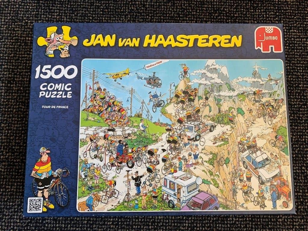 Jv Haasteren puzzels Tour de France 1500st, Hobby en Vrije tijd, Denksport en Puzzels, Ophalen, 500 t/m 1500 stukjes, Zo goed als nieuw