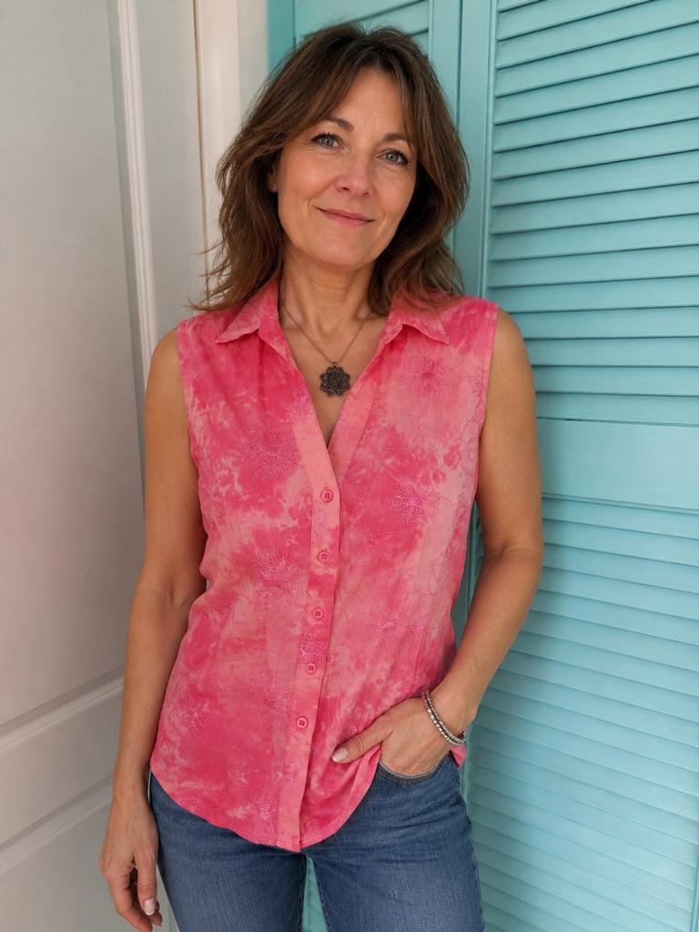 Mouwloos blouse Miss Etam, Ophalen of Verzenden, Zo goed als nieuw, Maat 42/44 (L), Roze