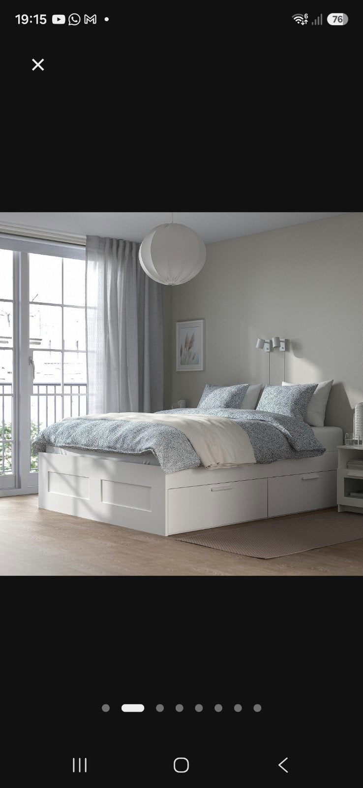 Ikea bed, Ophalen, Gebruikt, Wit, Tweepersoons