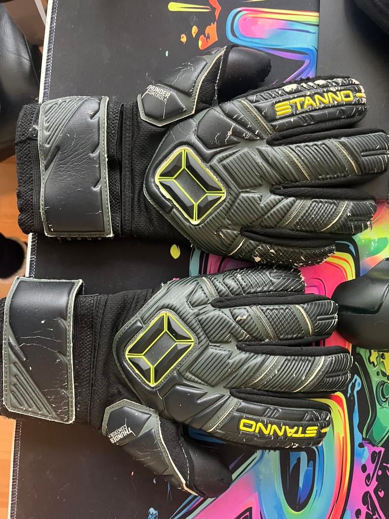 Stanno keepershandschoenen maat 9 met fingersave, Ophalen, Gebruikt, Handschoenen