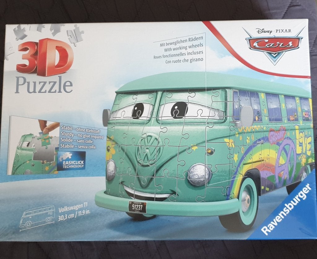 ravensburger 3d puzzel Volkswagen bus t1 cars, Ophalen of Verzenden, Minder dan 500 stukjes, Zo goed als nieuw, Rubik's of 3D-puzzel