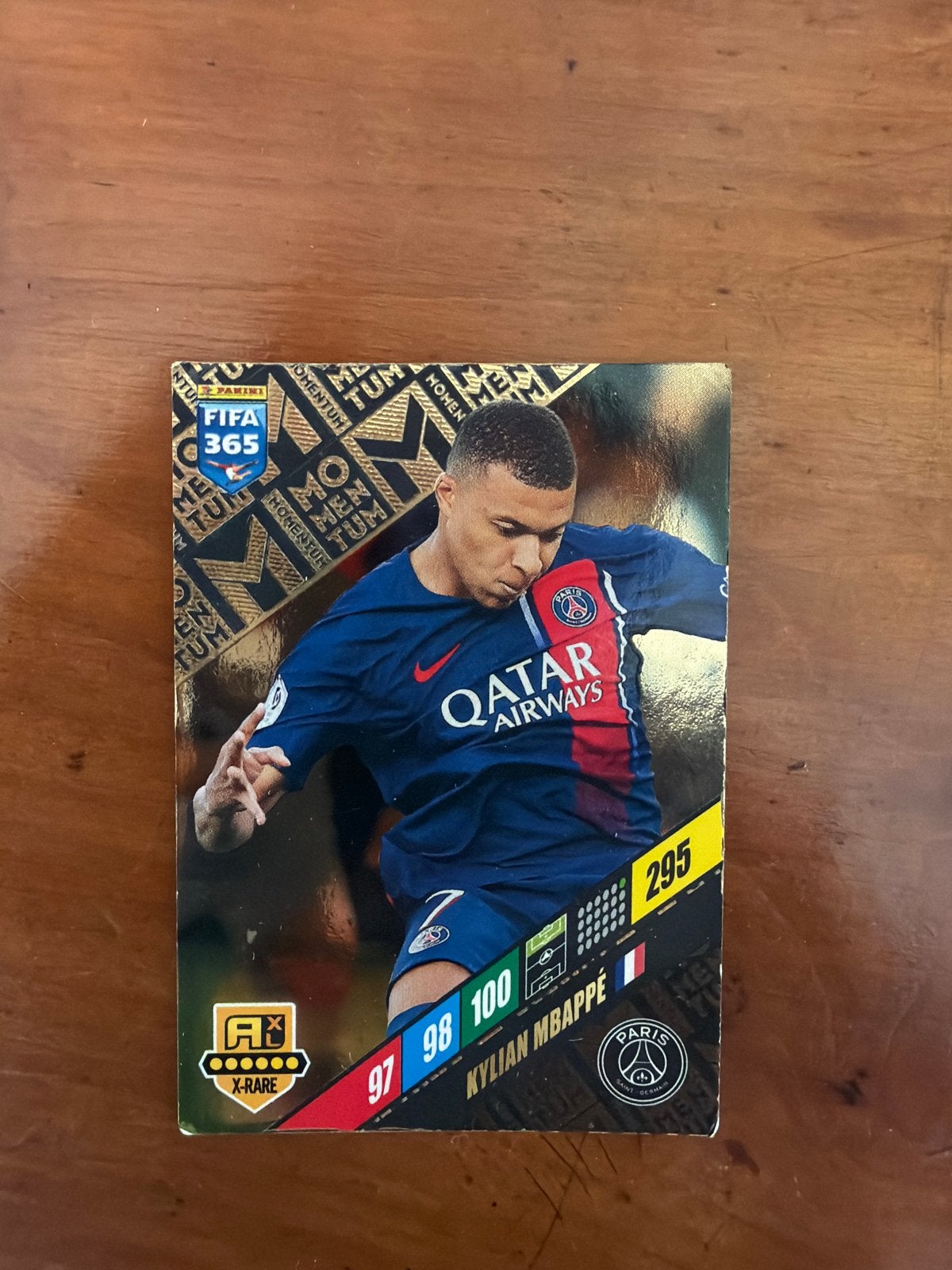 Panini FIFA 365 Adrenalyn XL Kylian Mbappé Momentum X-Rare, Verzamelen, Ophalen of Verzenden, Zo goed als nieuw, Buitenlandse clubs