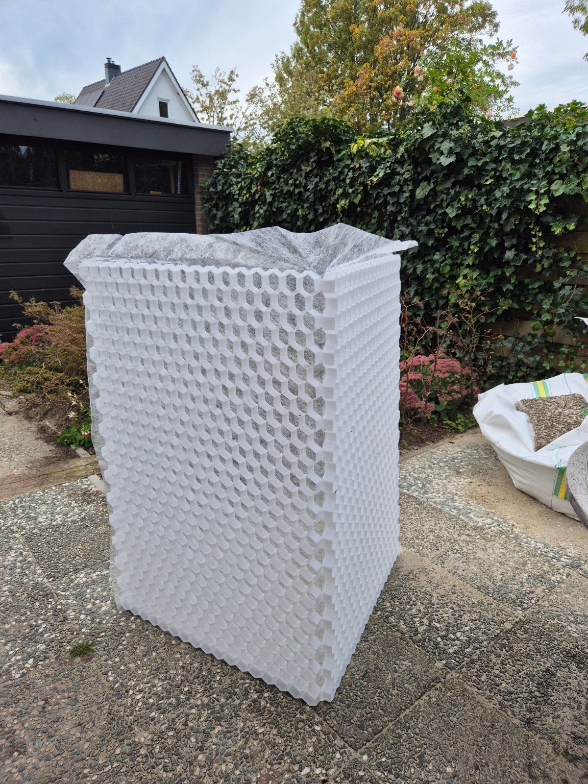 Luxe Honingraat Grindmatten Wit 160x120x3cm met worteldoek, Tuin en Terras, Ophalen, Nieuw, Wit, Grind