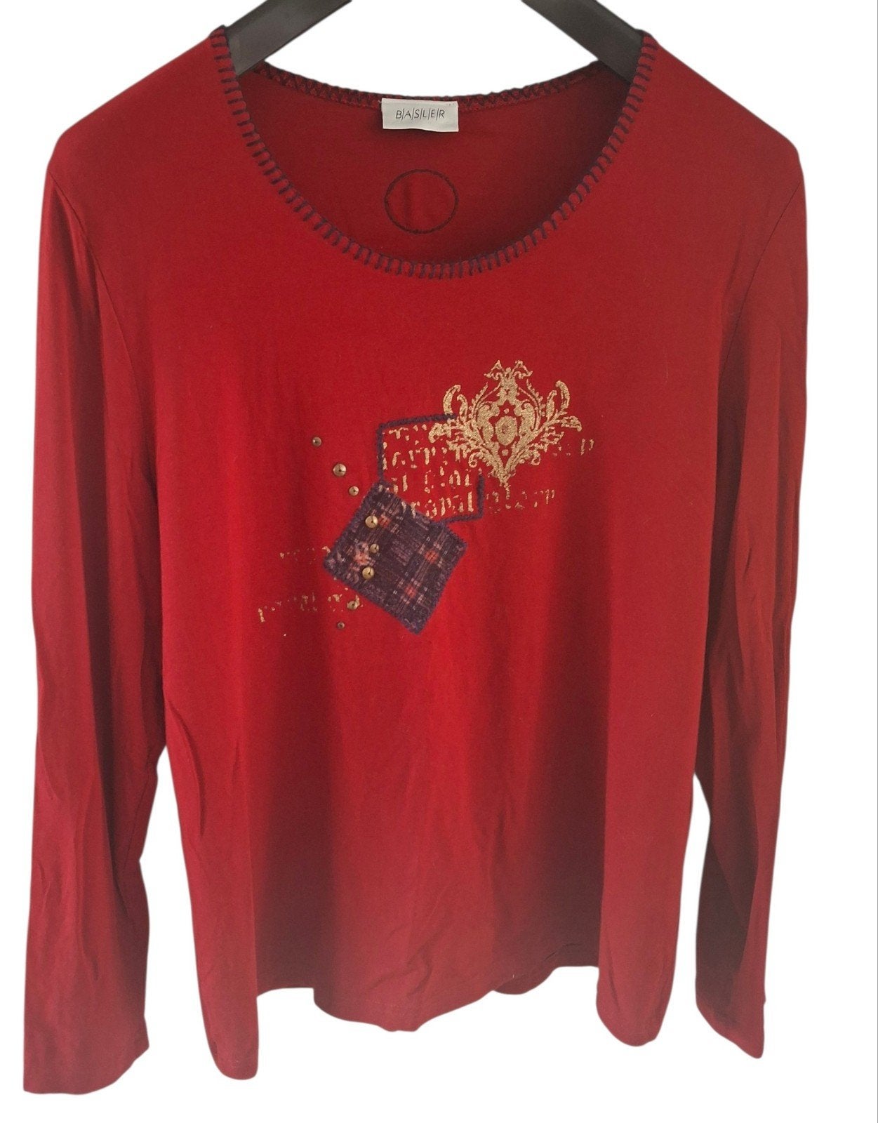 BASLER top rood maat 44, Ophalen of Verzenden, Zo goed als nieuw, Lange mouw, Rood