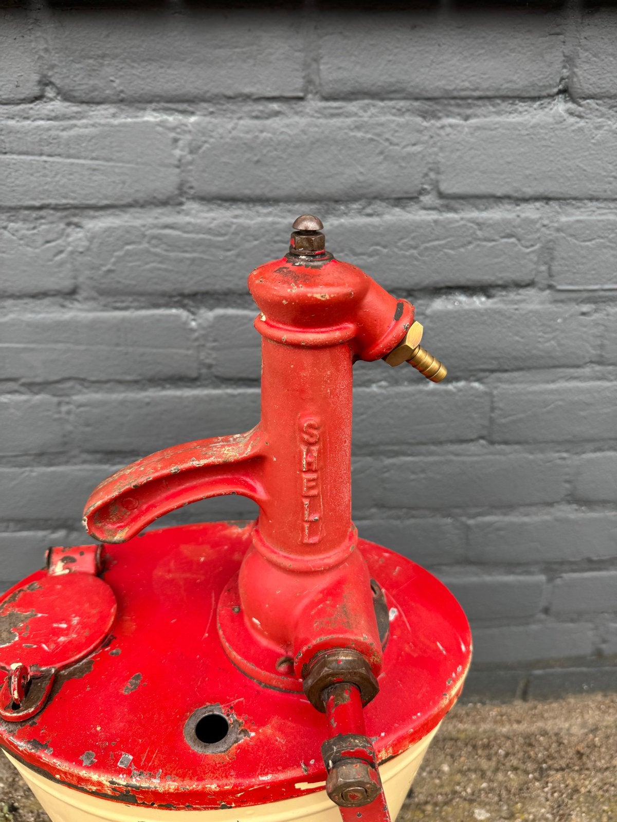 Vintage Shell Oliepomp - Authentiek Garage Decoratie, Ophalen