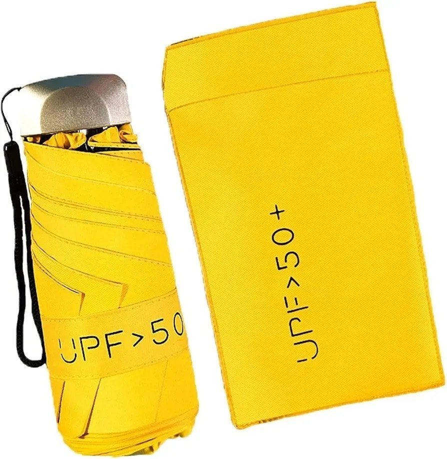 Nieuwe Gele Zonbescherming Paraplu UPF 50+ - Compact, Sieraden, Tassen en Uiterlijk, Ophalen of Verzenden, Nieuw, Geel