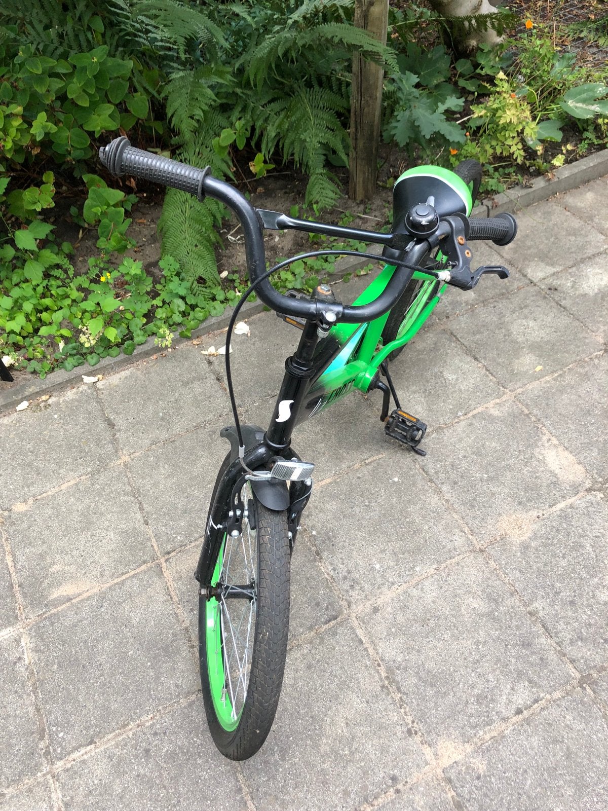 Spirit BMX Cross kinderfiets 18 inch groen/zwart, Fietsen en Brommers, Ophalen, Terugtraprem, Staal, V-brakes