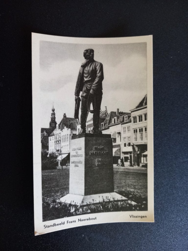 Vlissingen, standbeeld Frans Naerebout 1959, Ophalen of Verzenden, 1940 tot 1960, Gelopen, Zeeland