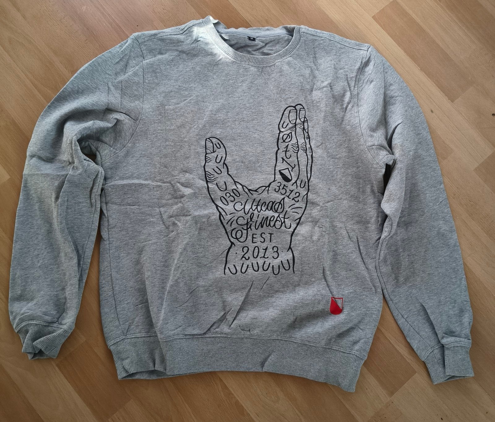 fc Utrecht Grijze sweater met handprint - Maat M, Onbekend, Maat 48/50 (M), Ophalen of Verzenden, Grijs