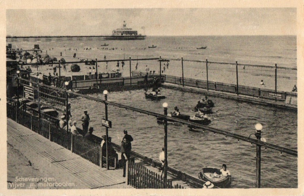Scheveningen  Vijver met motorbootjes, Ophalen of Verzenden, Voor 1920, Gelopen, Zuid-Holland