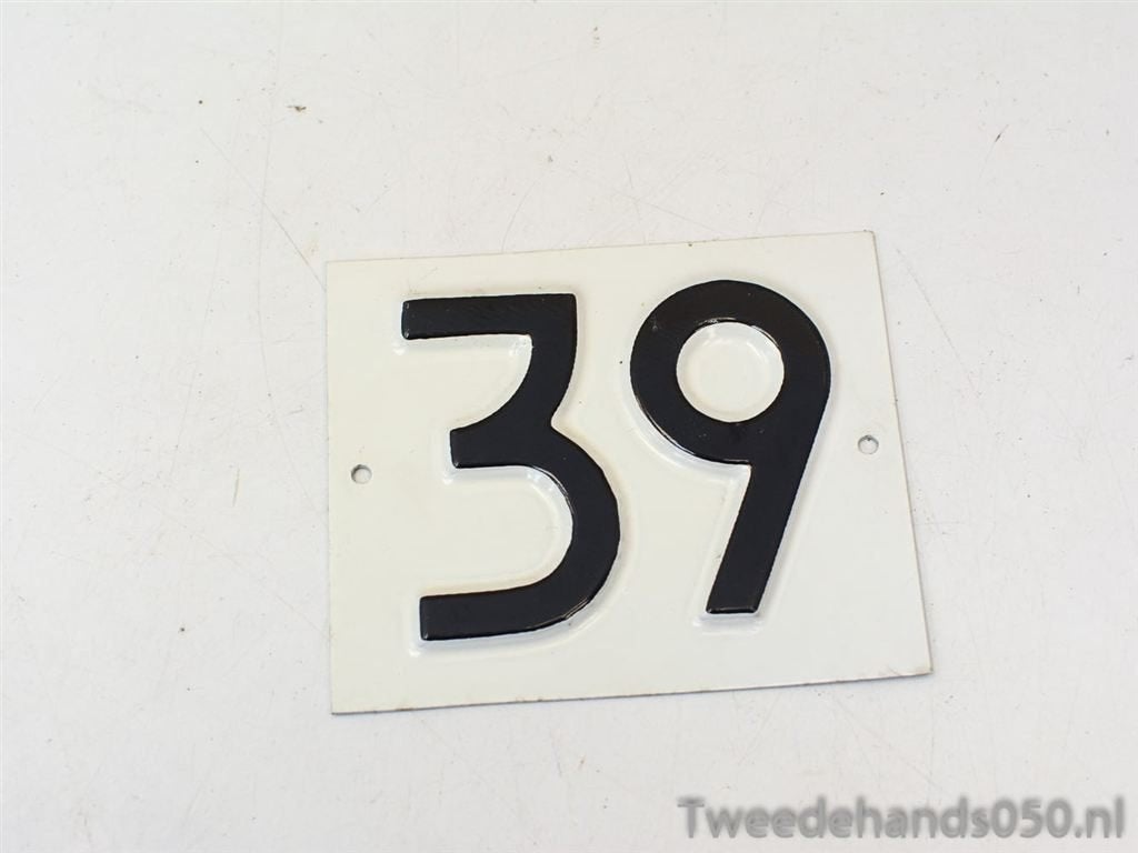 Metalen nummerbordje, Huisnummer 87037, Ophalen of Verzenden, Gebruikt