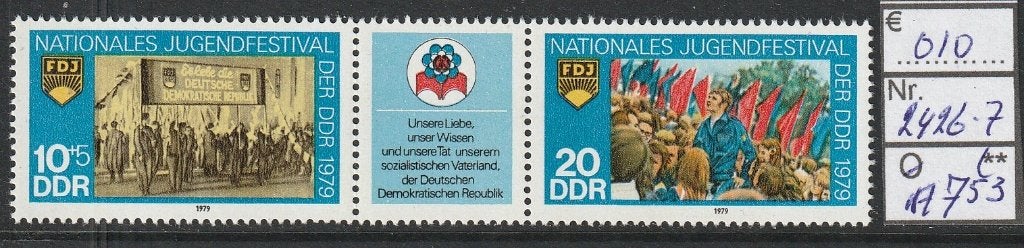 DDR FDJ '79 Michel 2426-7 Nr.A753p, Verzenden, DDR, Postfris
