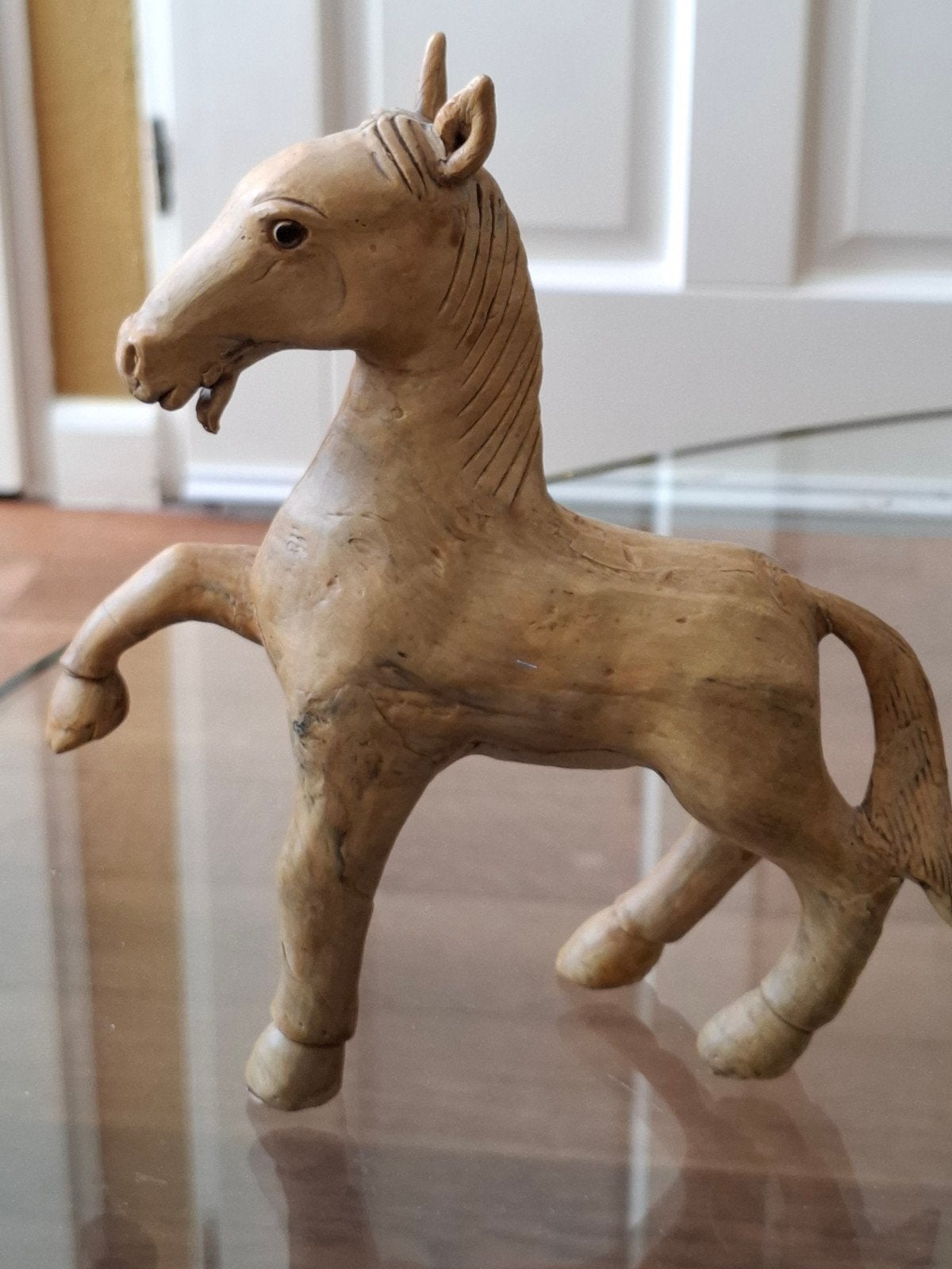 Antiek handgemaakt houten paard - Uniek decoratiestuk, Ophalen of Verzenden