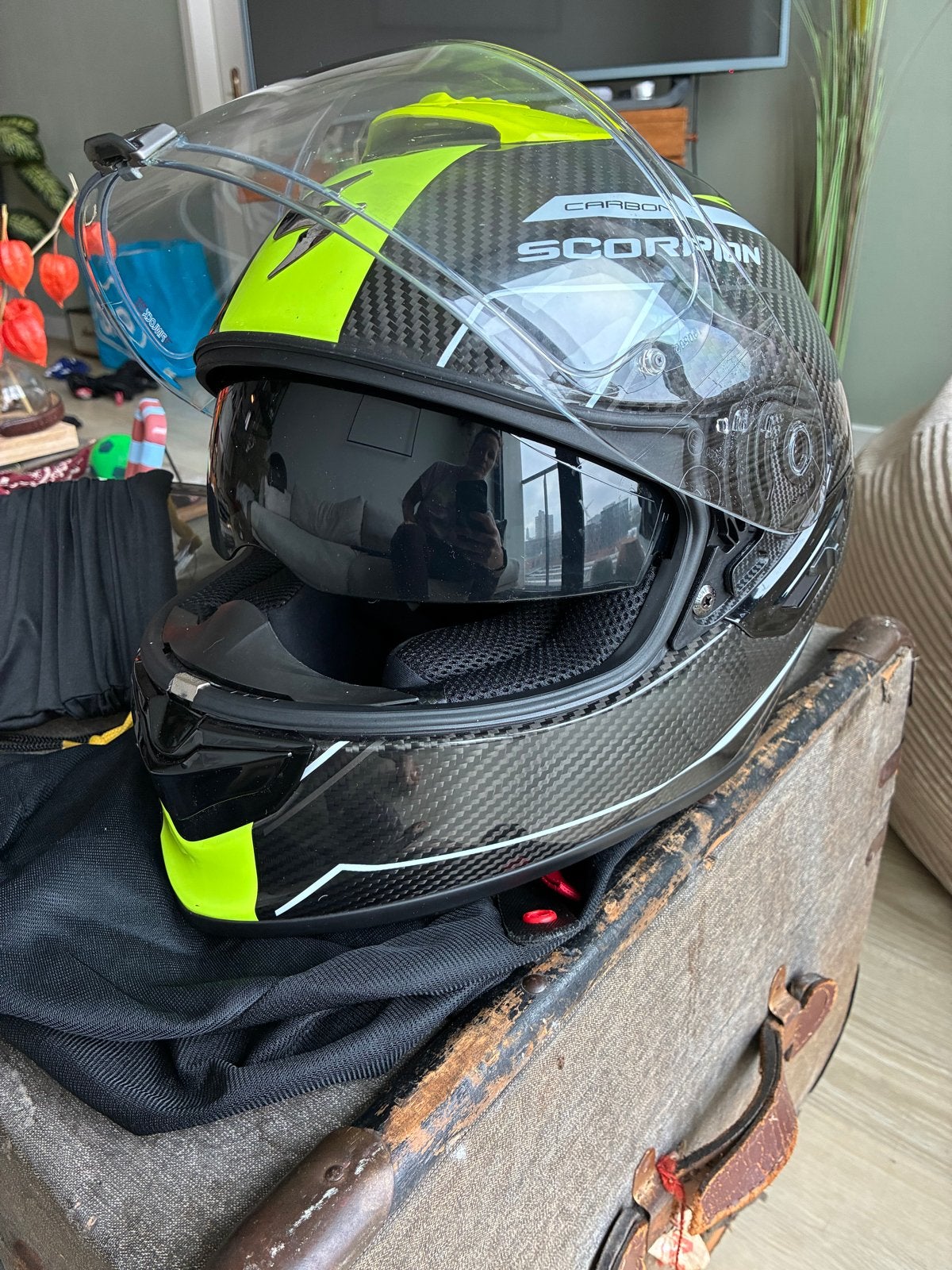 Scorpion EXO-1400 Carbon Air Integraalhelm Maat S, Overige merken, Heren, Ophalen of Verzenden, Integraalhelm