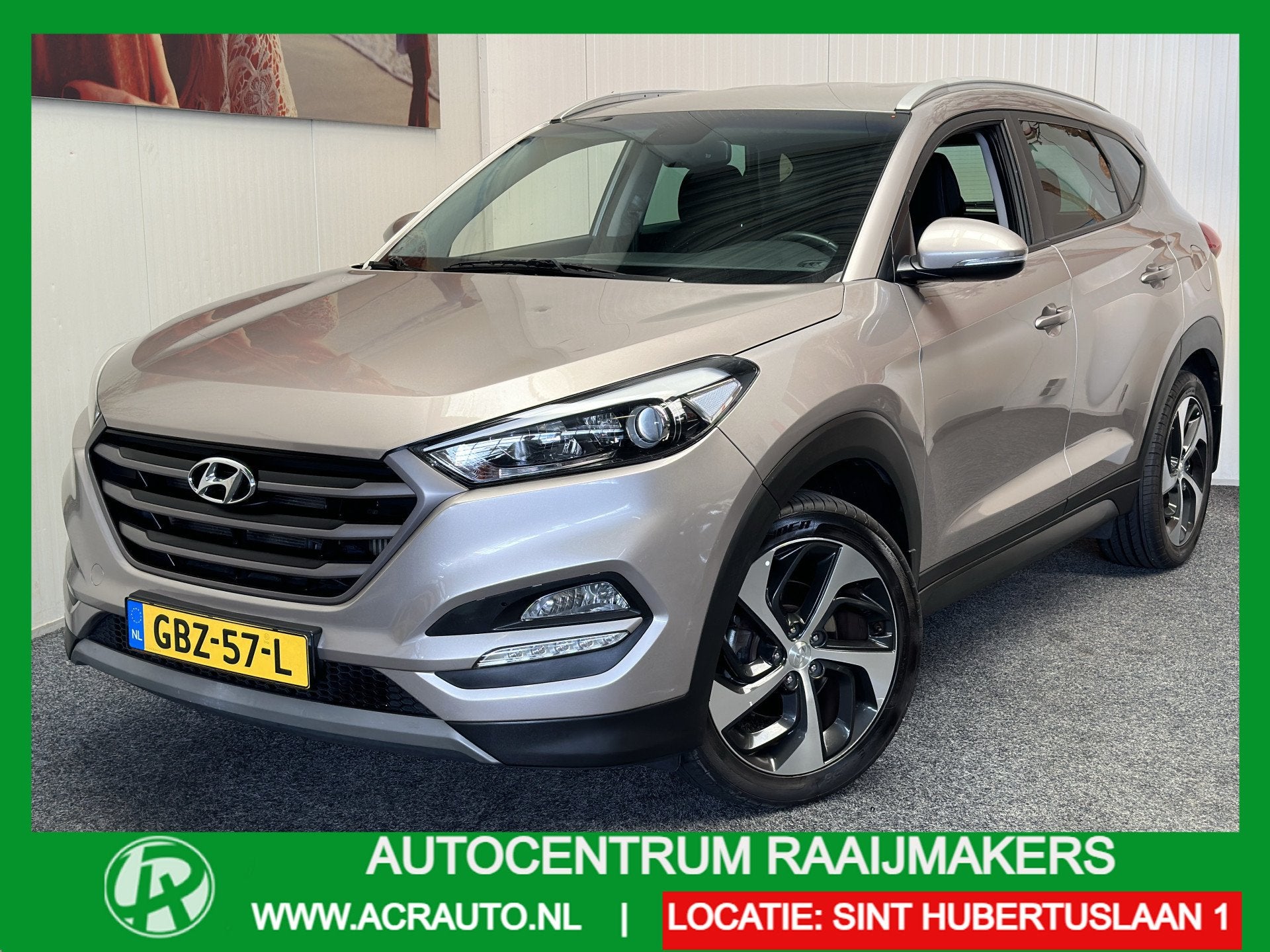 Hyundai Tucson 1.6 T-GDI COMFORT 177 PK AUTOMAAT NAVIGATIE C, Auto's, Hyundai, Stof, Gebruikt, 4 cilinders, Beige