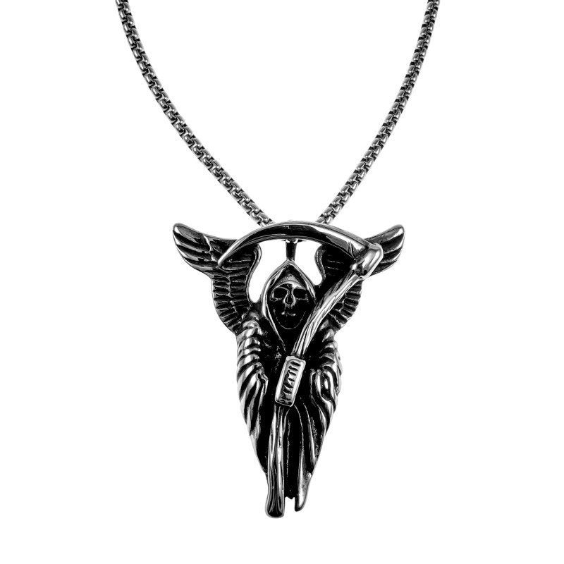 Jasseron-Ketting + Grim Reaper Hanger RVS Schedelhanger Zeis, Birgitta-Gracht 33, 6465 EL Kerkrade, Nederland, Verzenden, Nieuw