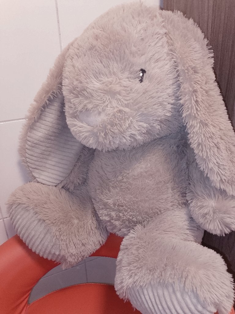 Pluche XL Konijn Knuffel 60 cm Mini Matters Nieuwstaat!, Overige merken, Overige karakters, Grijs, Konijn