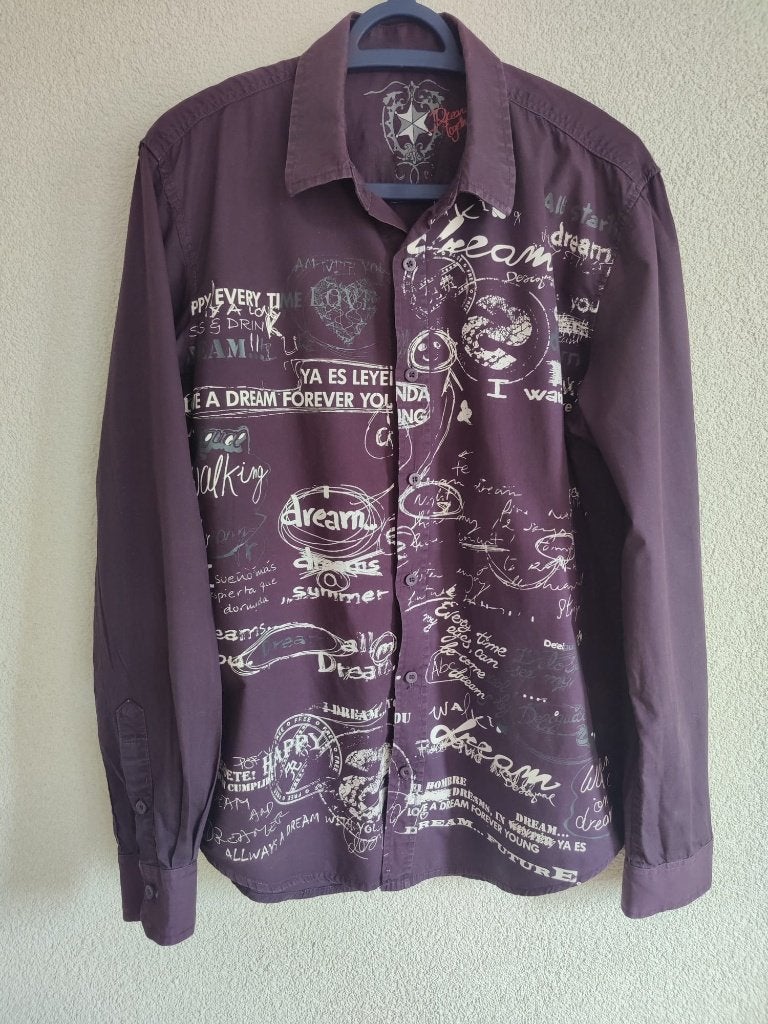 009. Desigual overhemd - Lange mouwen - Maat: L, Ophalen of Verzenden, Zo goed als nieuw, Paars, Desigual