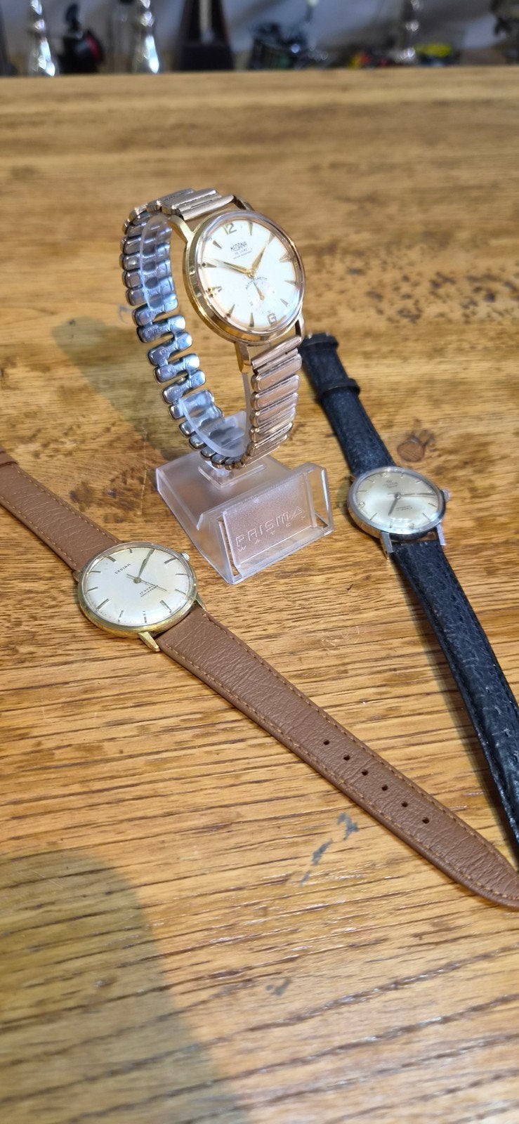 3 vintage horloges, Ophalen of Verzenden, Zo goed als nieuw, Leer, Overige merken
