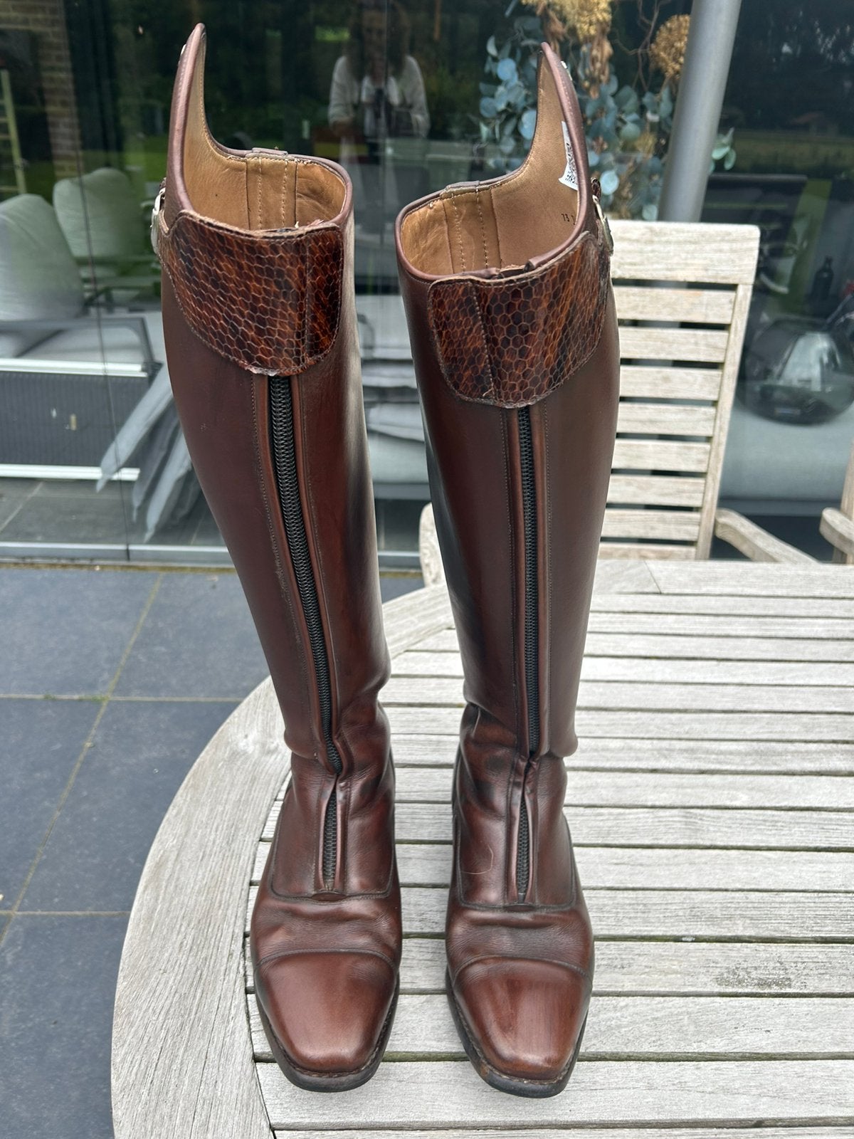 Mooie, bruine Petrie rijlaarzen Polo maat 41, Dieren en Toebehoren, Paardrijkleding, Ophalen of Verzenden, Zo goed als nieuw, Dressuur