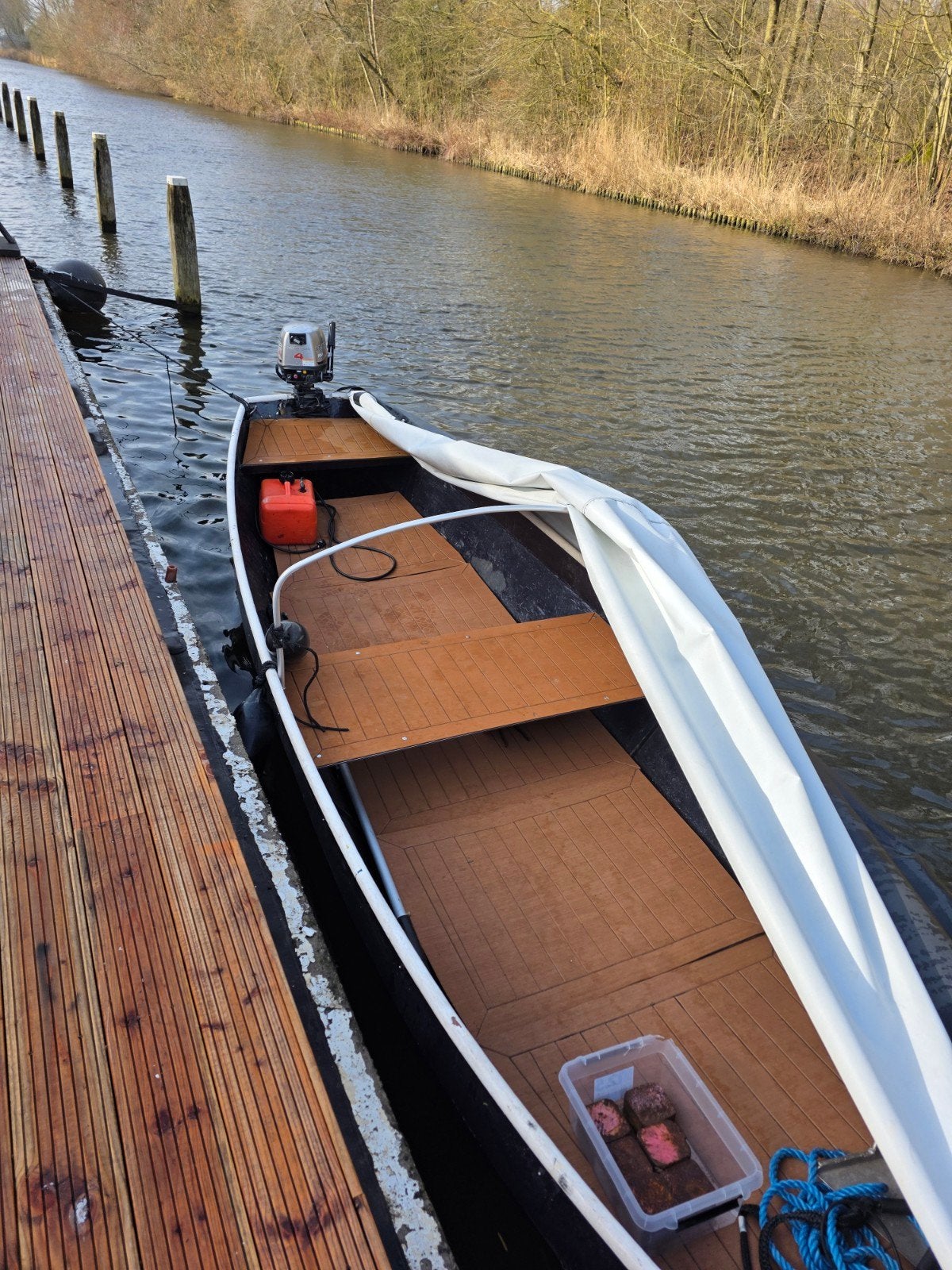 Stalen sloep met Mariner 4-takt buitenboordmotor, Watersport en Boten, Gebruikt, Buitenboordmotor, 4 pk, Sloep