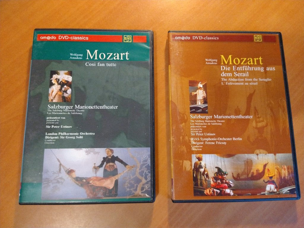 4 DVD's Wolfgang Amadeus Mozart. Opera's, Alle leeftijden, Ophalen of Verzenden, Zo goed als nieuw