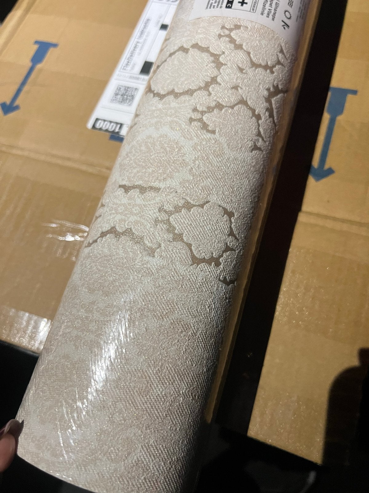 6 rollen Erismann Vlies Barok Structuurbehang, Beige, Structuur, Barok, 25 tot 50 m²
