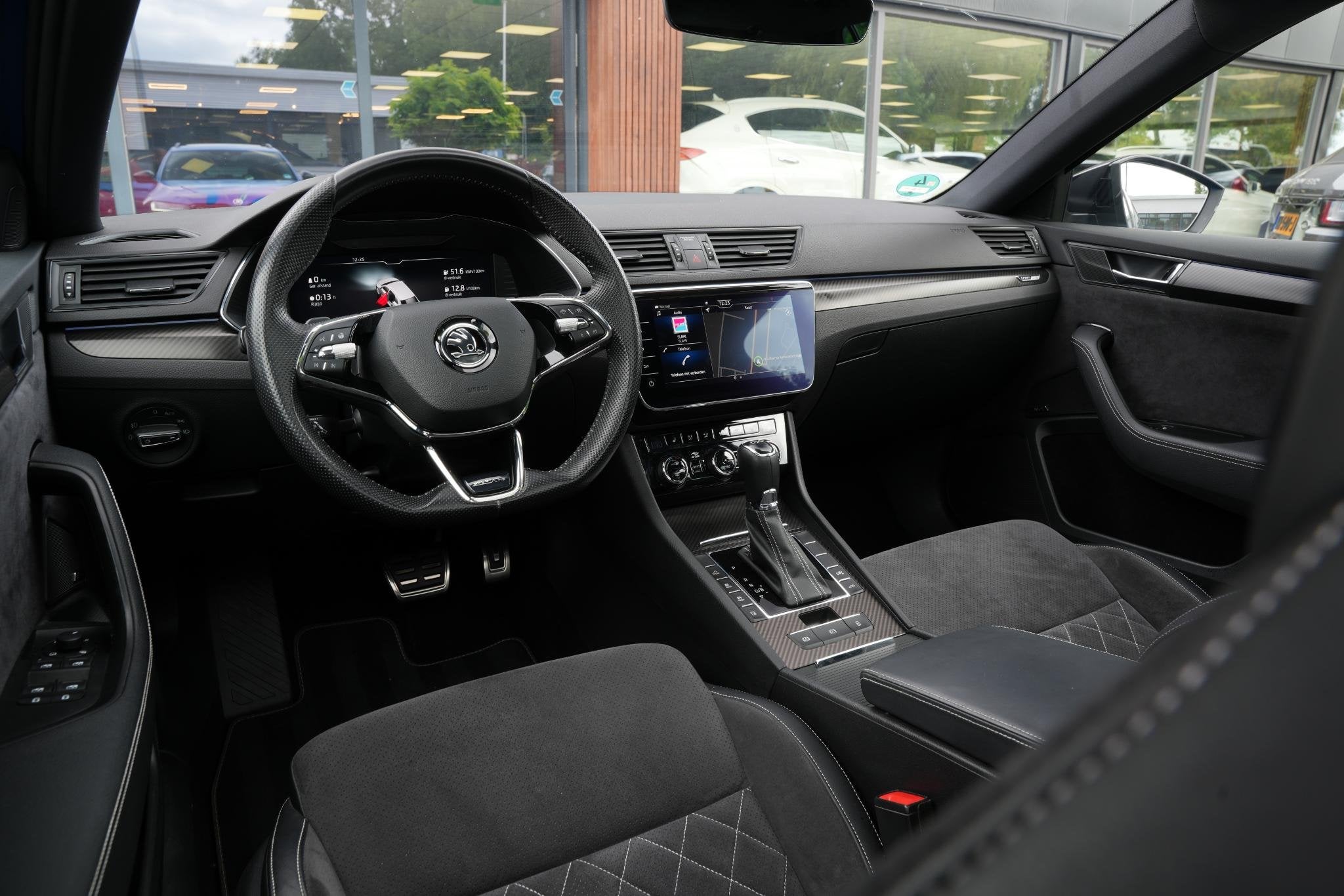 Skoda Superb Combi 1.4 iV Sportline Panoramadak Canton 360 C, Auto's, Gebruikt, Automatische klimaatregeling, Blauw, Alcantara