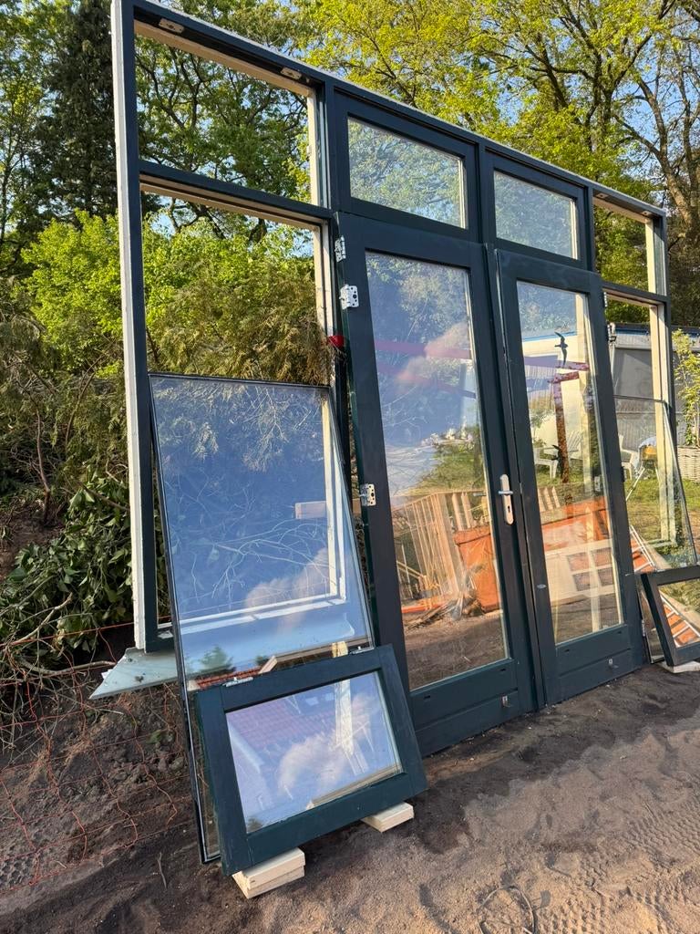 Mooi hardkozijn met openslaande deuren 400x290, Gebruikt, Deurkozijn, 225 cm of meer, Ophalen of Verzenden