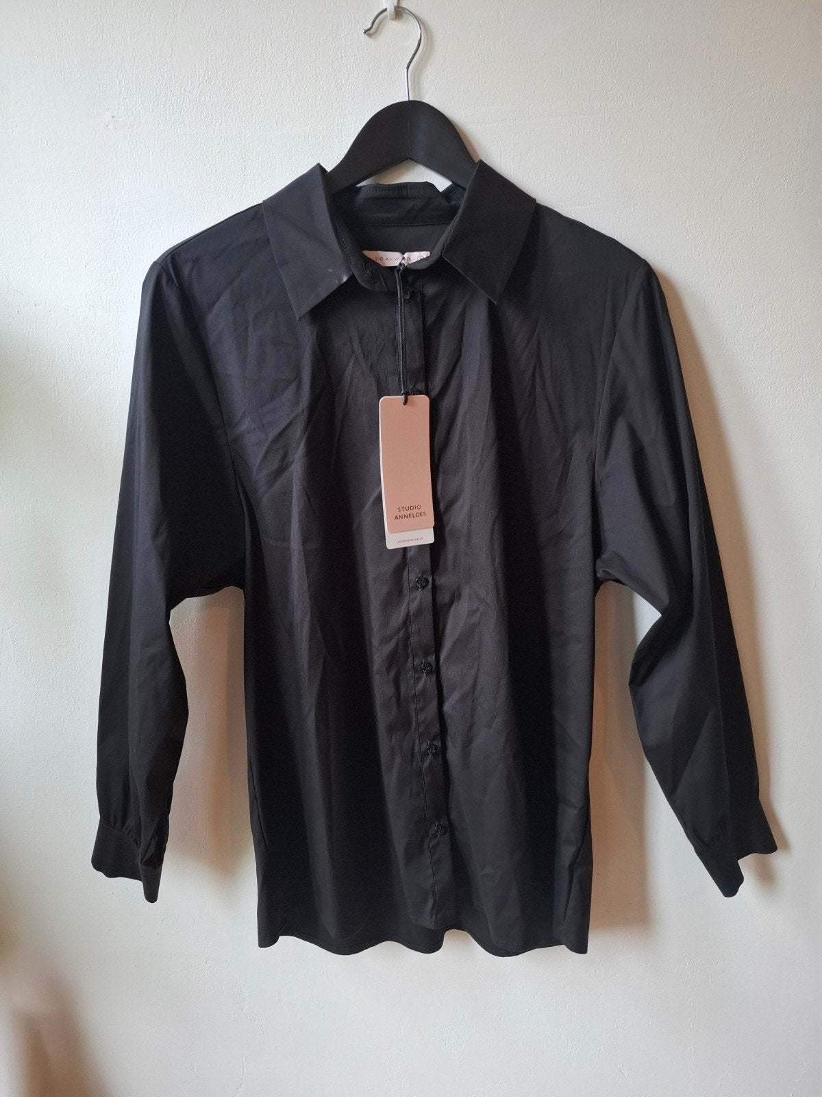 Studio Anneloes Paige poplin blouse zwart S/36, Studio Anneloes, Zwart, Nieuw, Ophalen of Verzenden